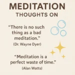 Meditation thoughts and mindfulness quotes about awareness and mental clarity