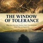 Illustration of the window of tolerance showing hyperarousal, regulated state, and hypoarousal zones